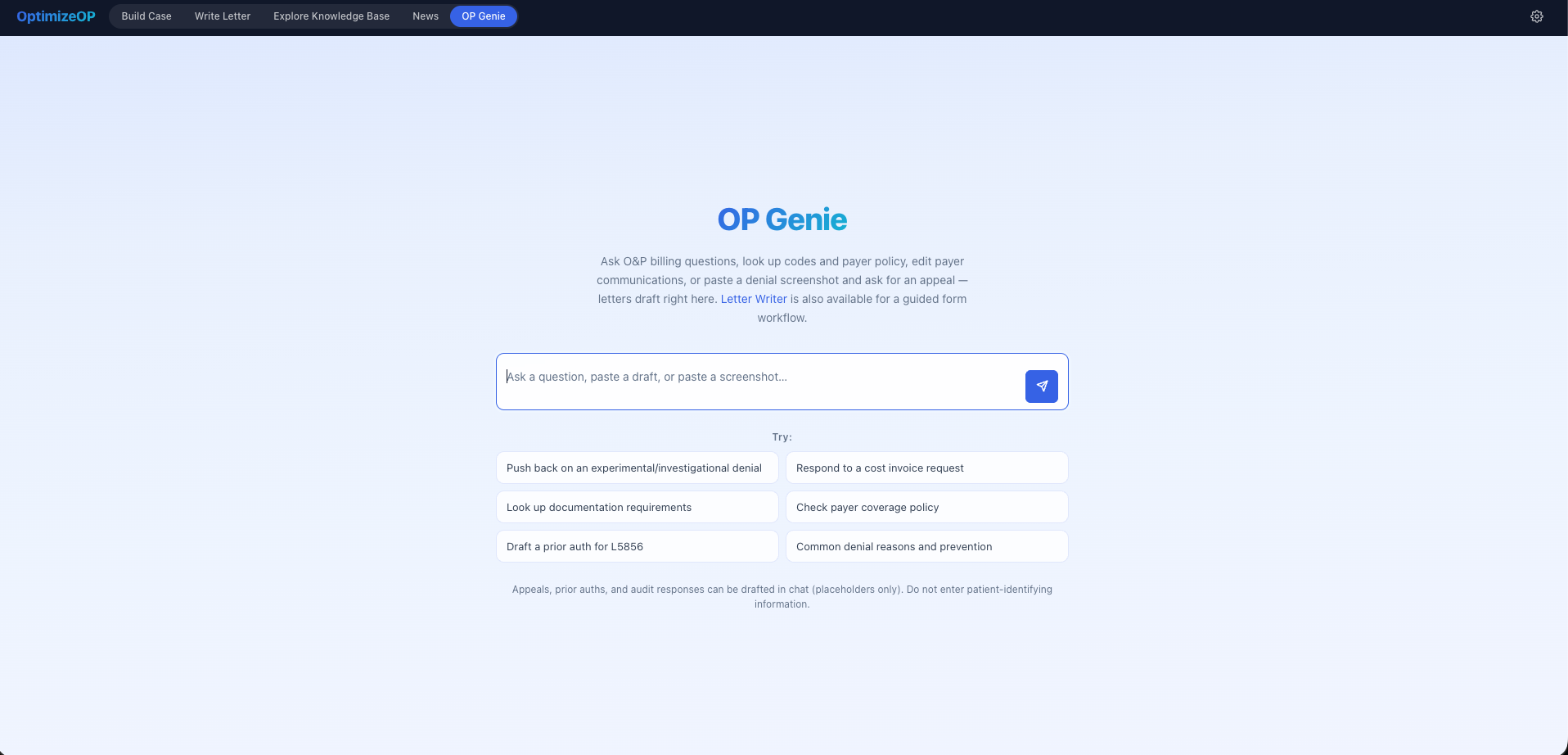 OP Genie assistant